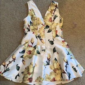 White & yellow floral dress
